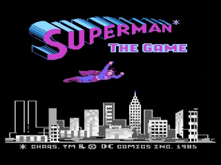 Superman: The Game title screen for ZX Spectrum